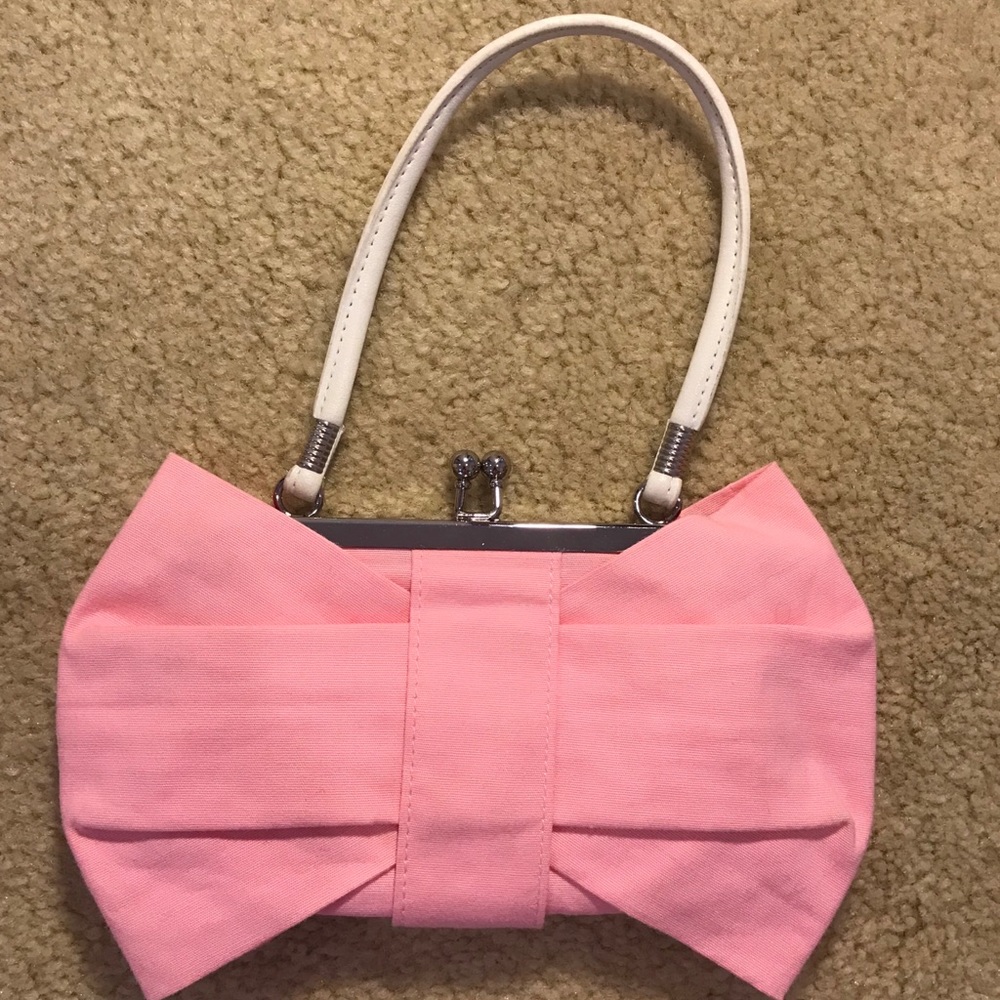 Dainty Pink Bow Girls Purse